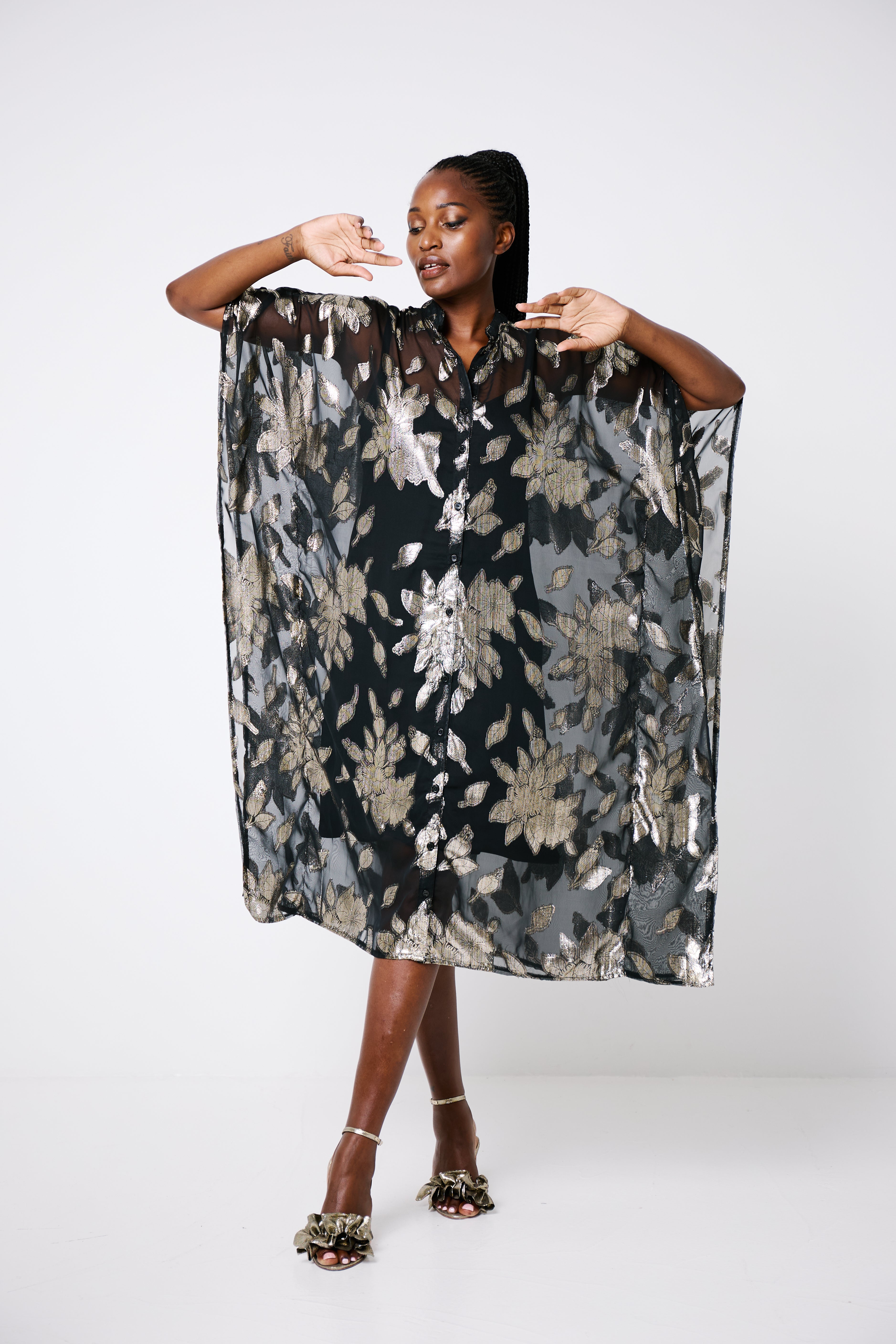 Abbie Dress Gold Dahlia