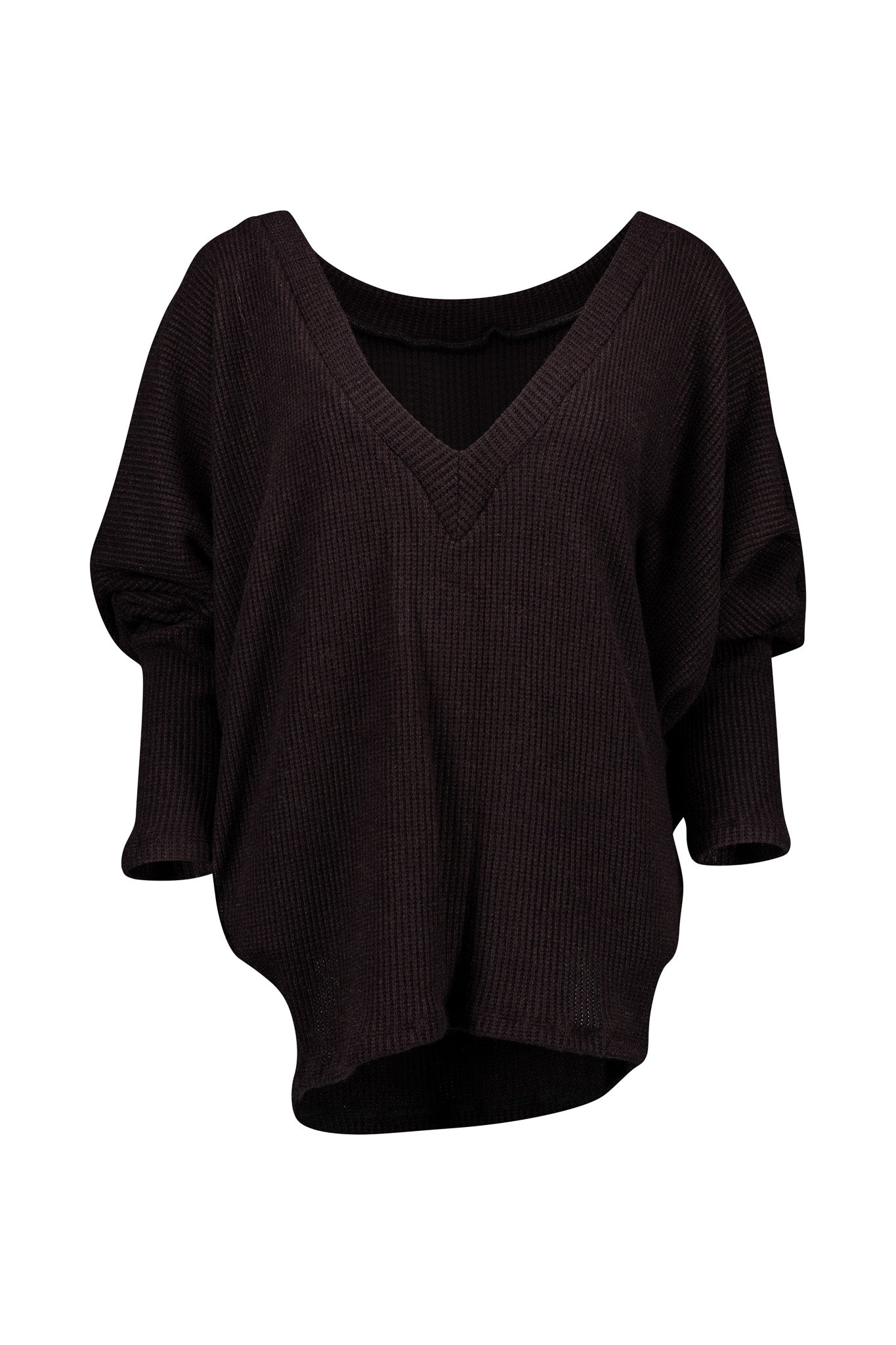 Rib Ruby V Neck