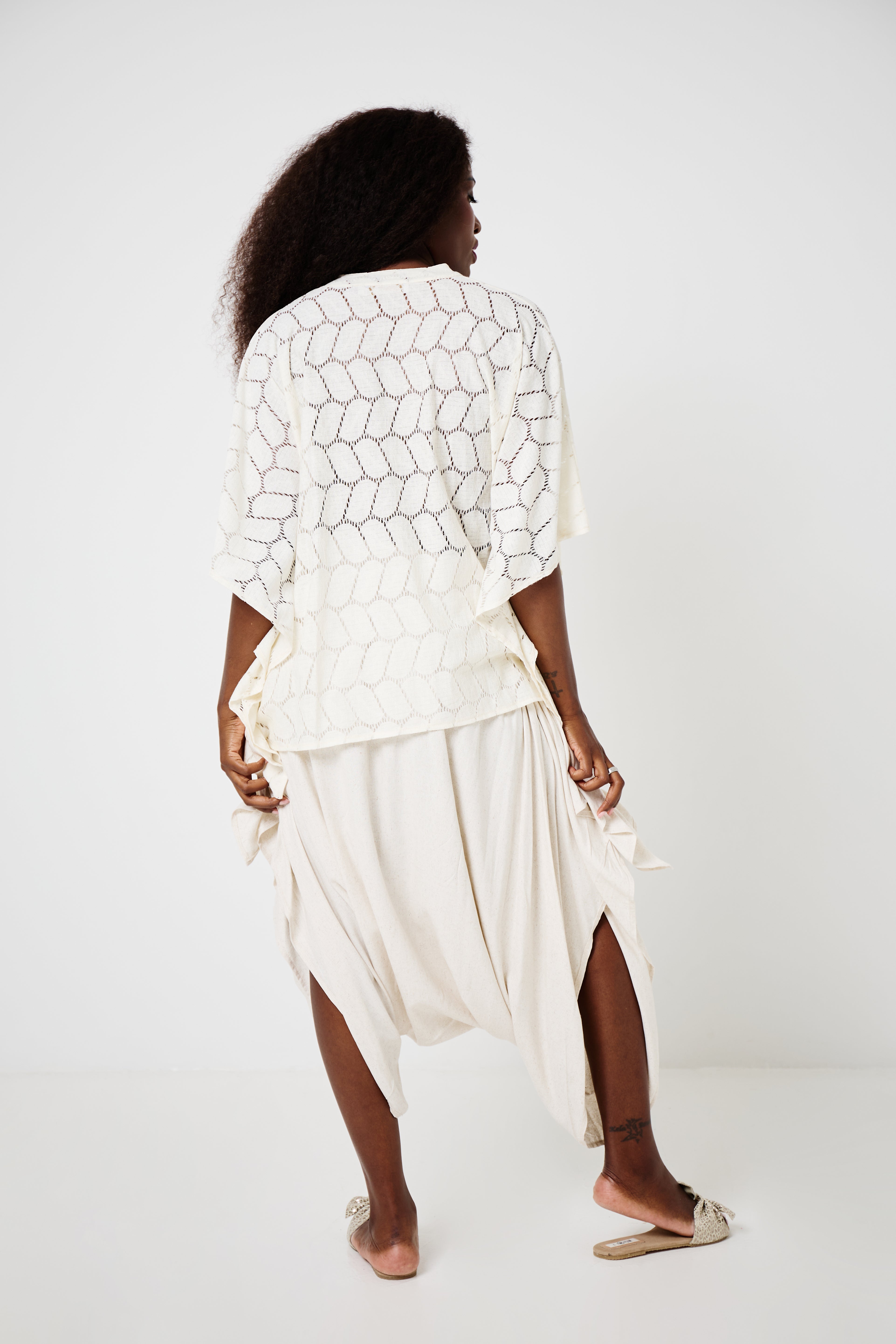 Abbie Shirt Ivory Crochet