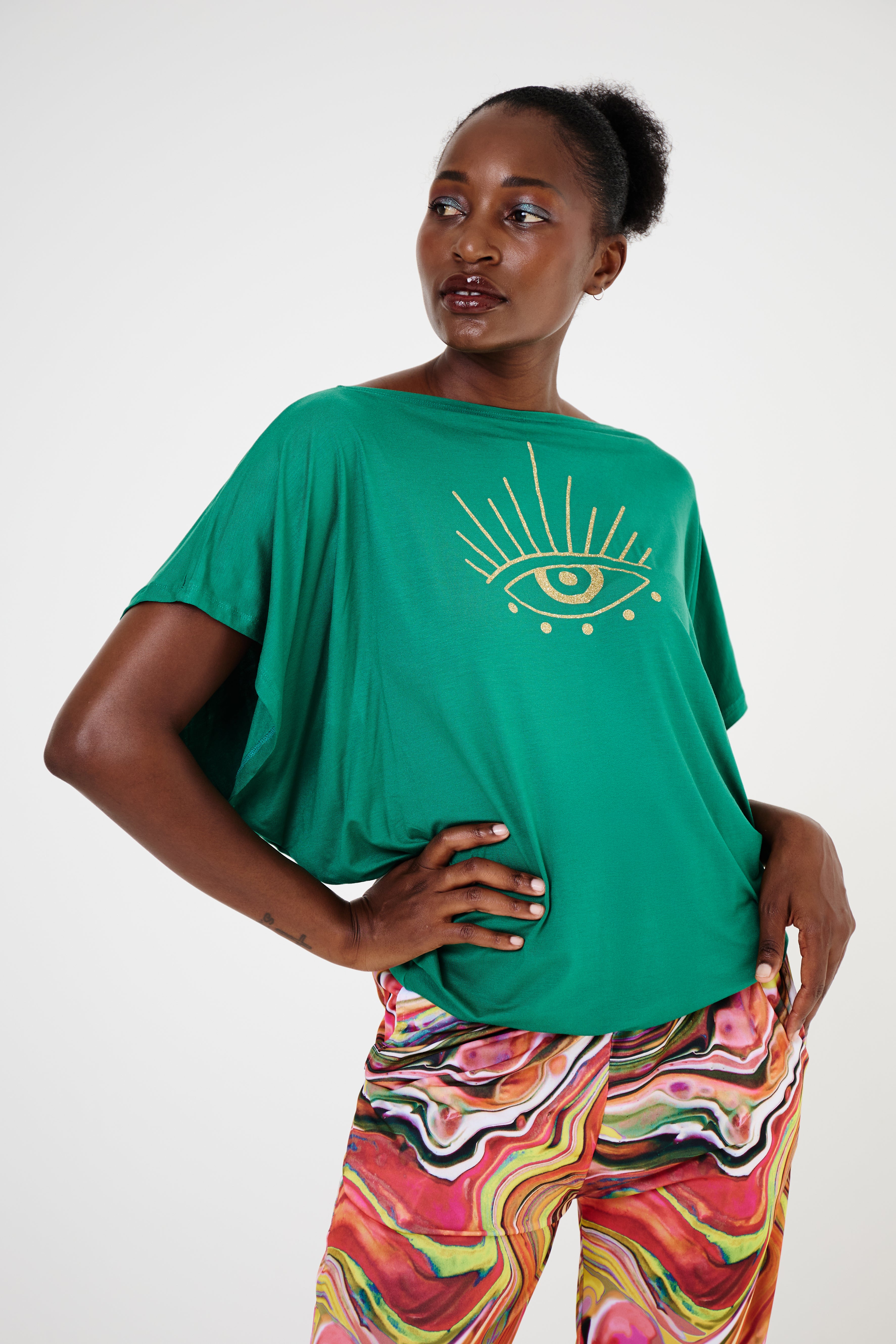 Evil Eye Tee Green