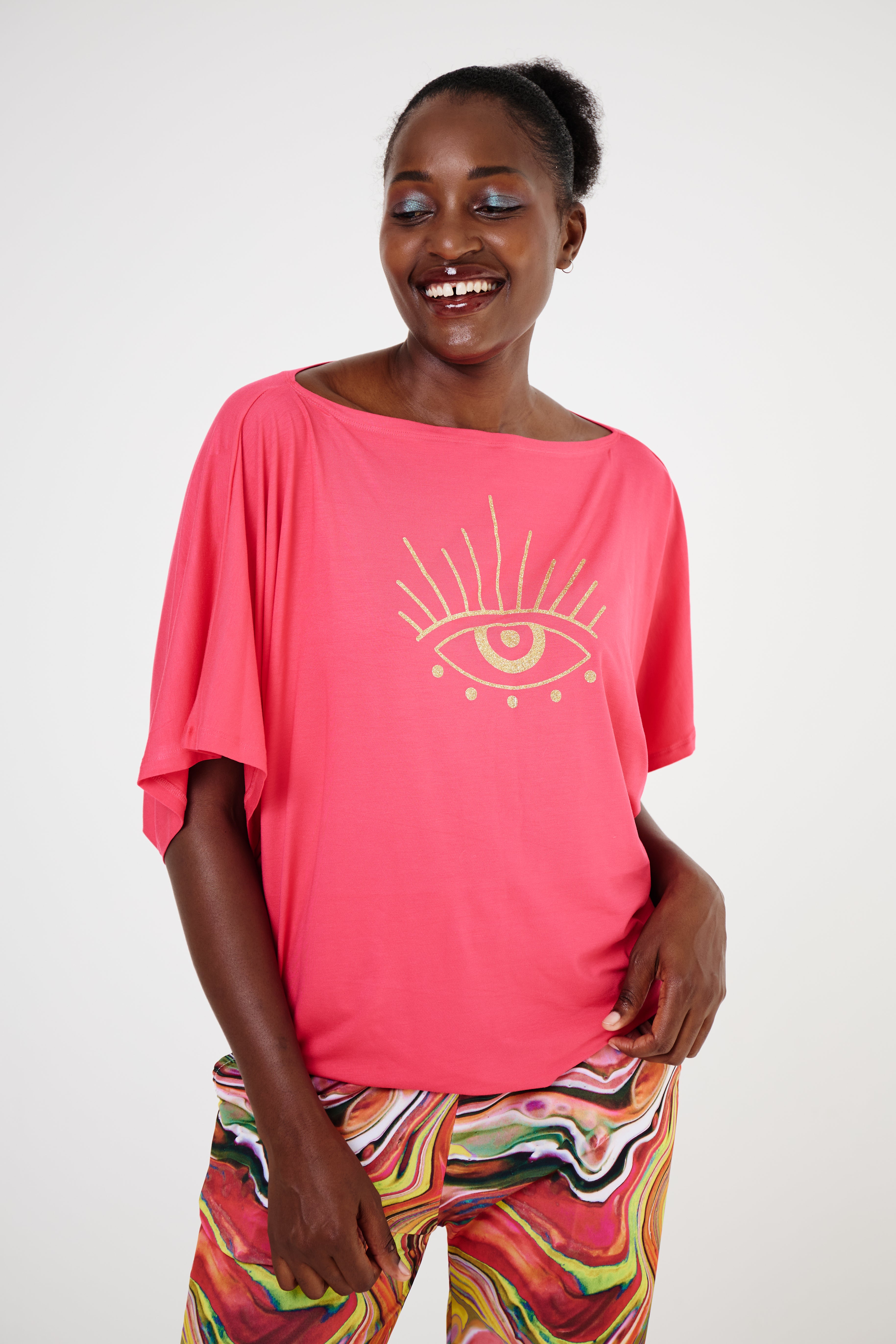 Evil Eye Tee Pink