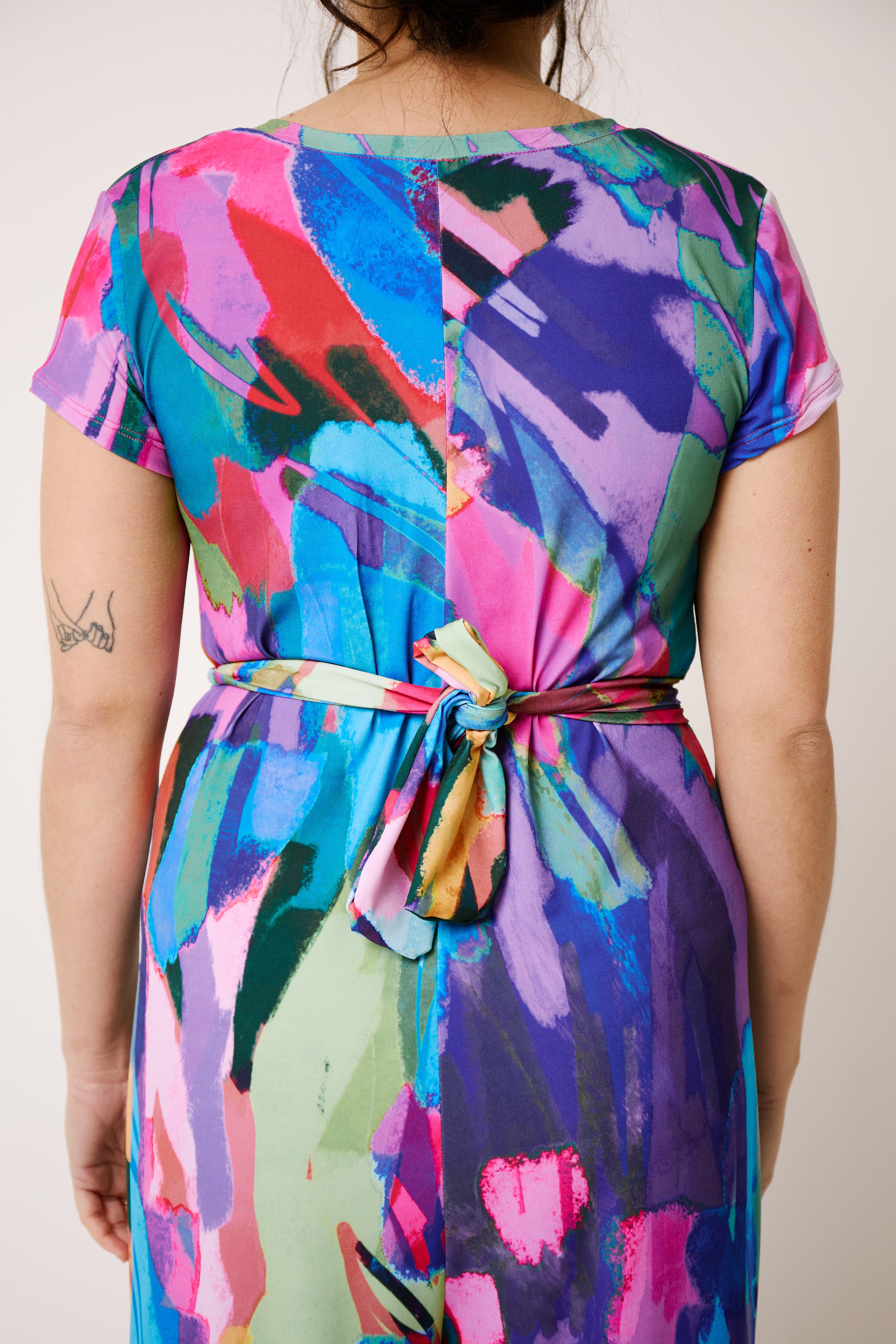 Hela Jumpsuit with sleeves Painted Abstract