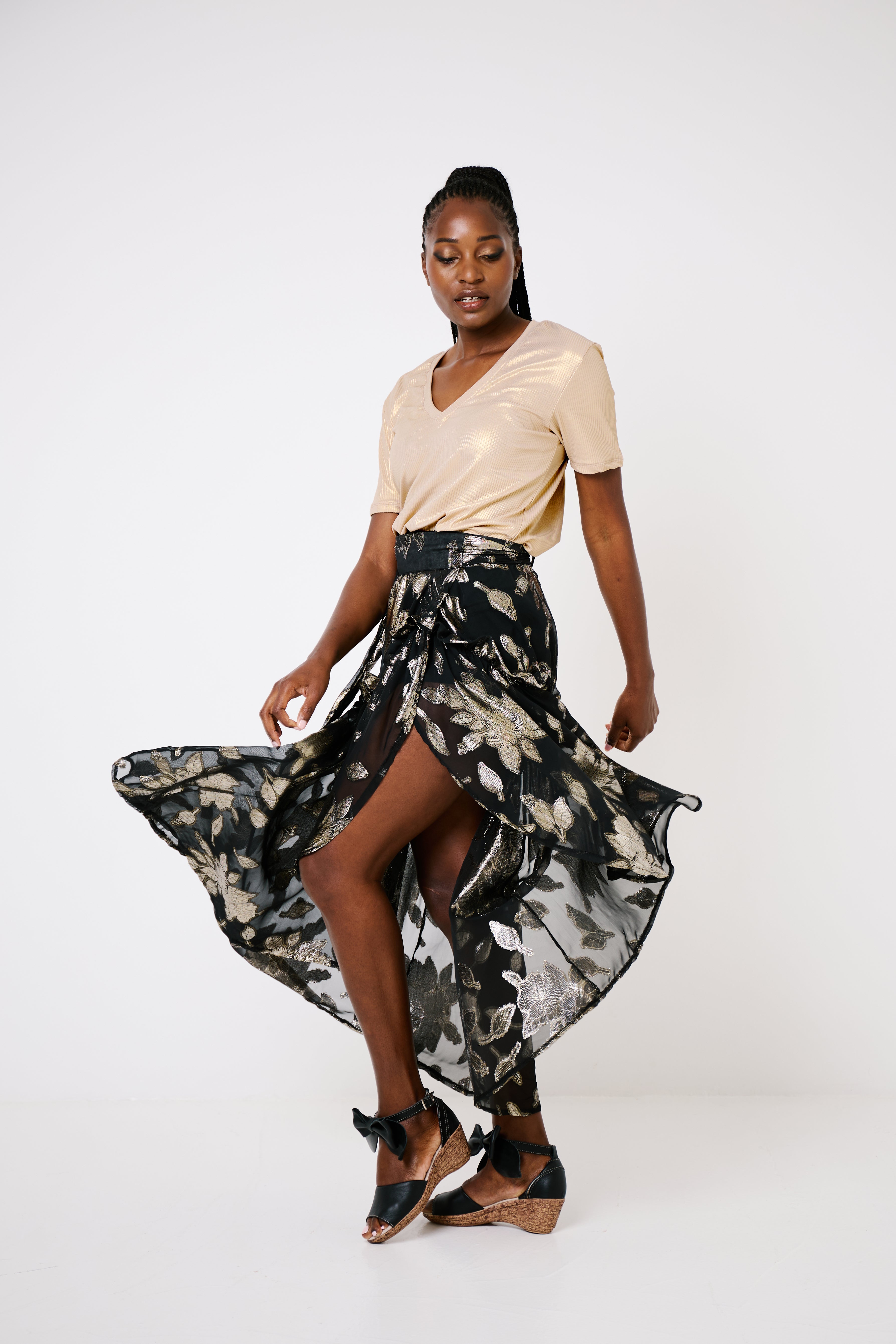 Wrap Skirt Gold Dahlia