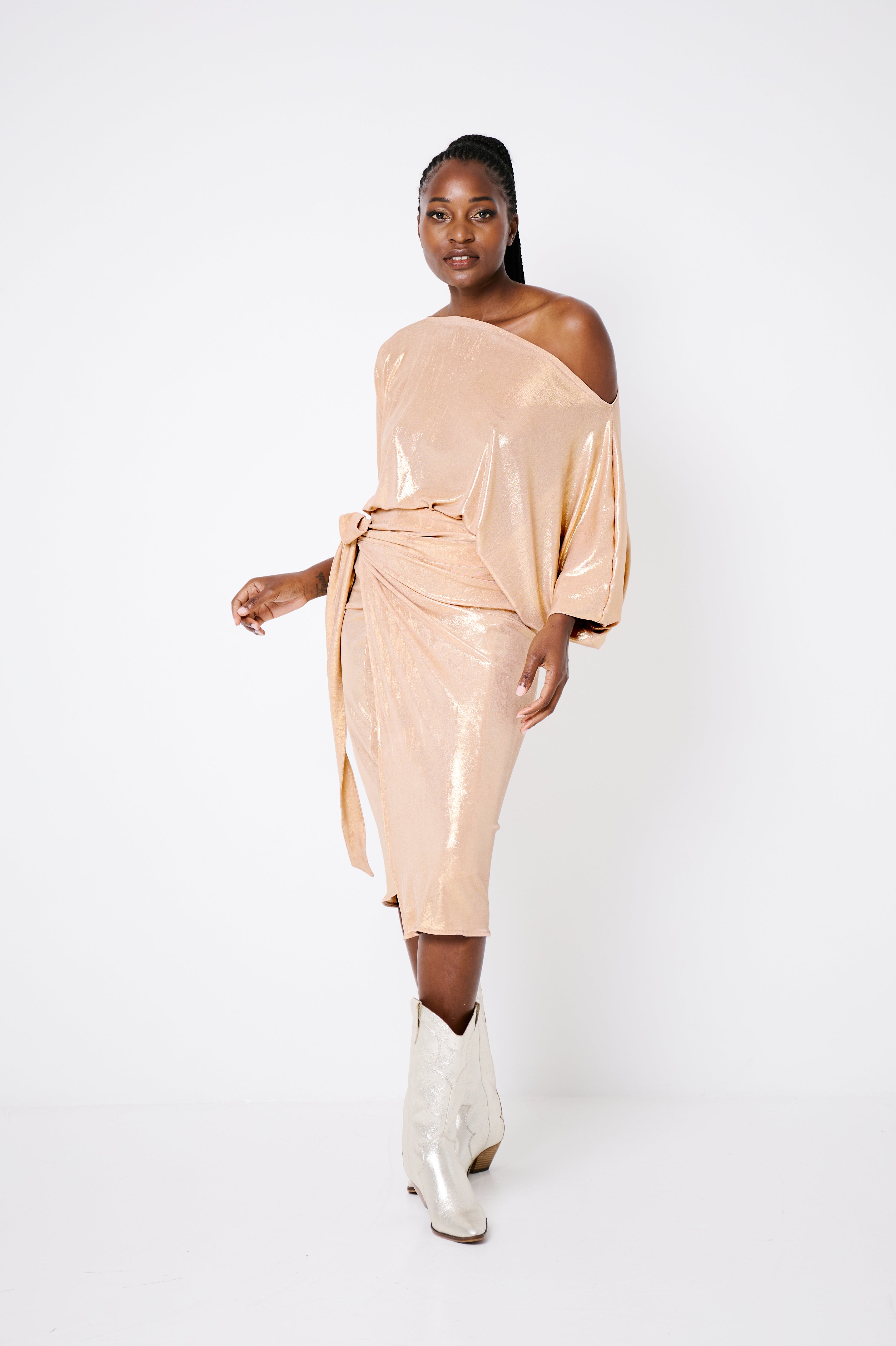 Multi Wrap Skirt Gold Shimmer