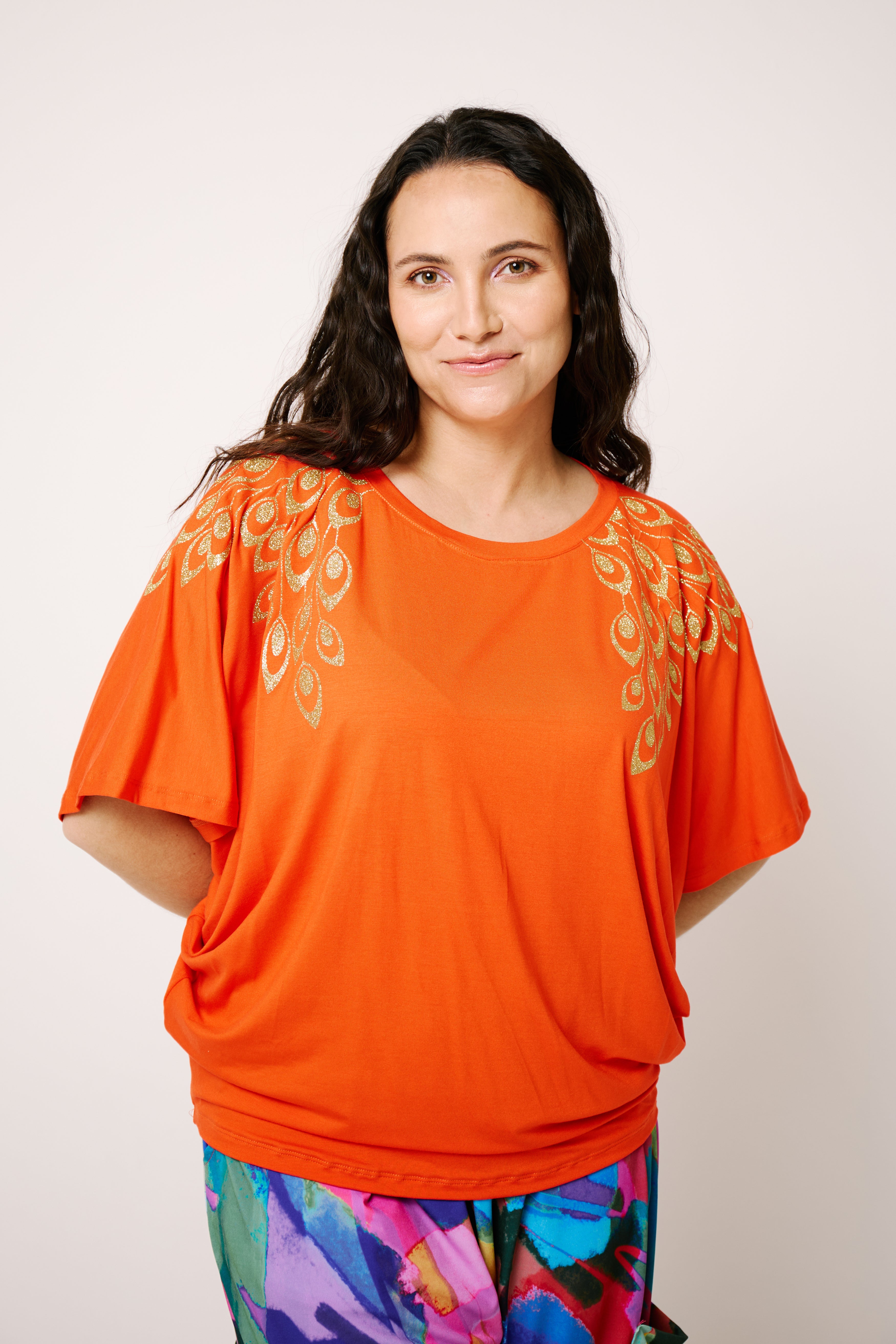 Peacock Tee Orange