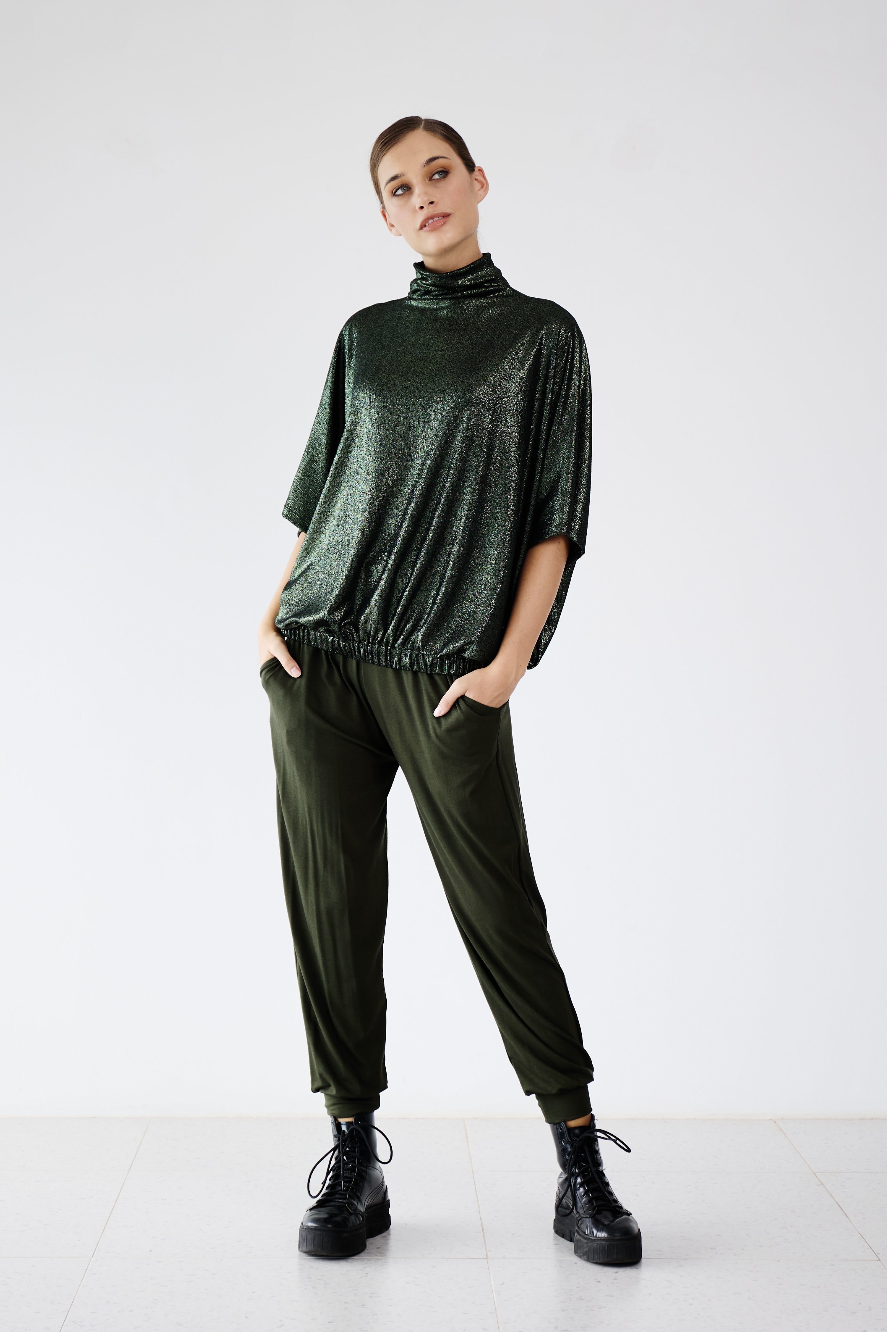 Winter Jenn Top Green Foil